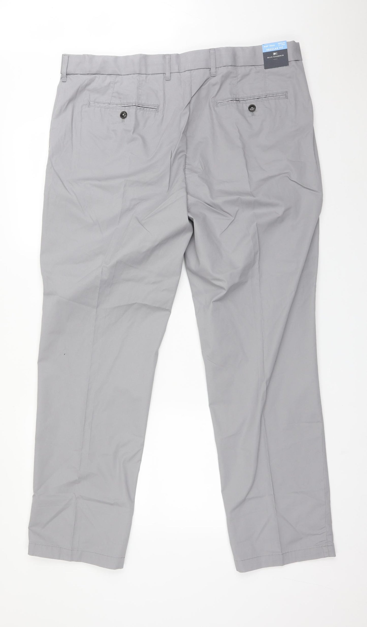 Blue Harbour Mens Grey  Cotton Chino Trousers Size 40 L31 in Regular