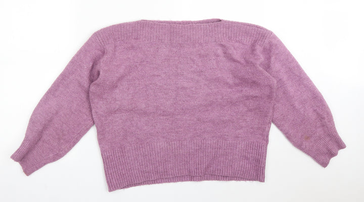 M&S Womens Purple Acrylic Pullover Sweatshirt Size L
