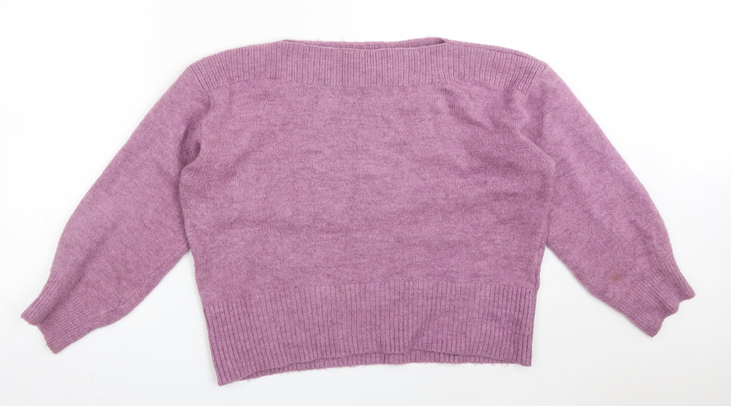 M&S Womens Purple  Acrylic Pullover Sweatshirt Size L