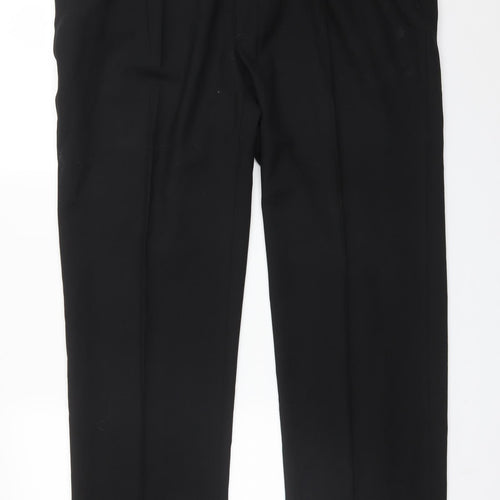M&S Mens Black  Wool Dress Pants Trousers Size 40 L29 in Regular