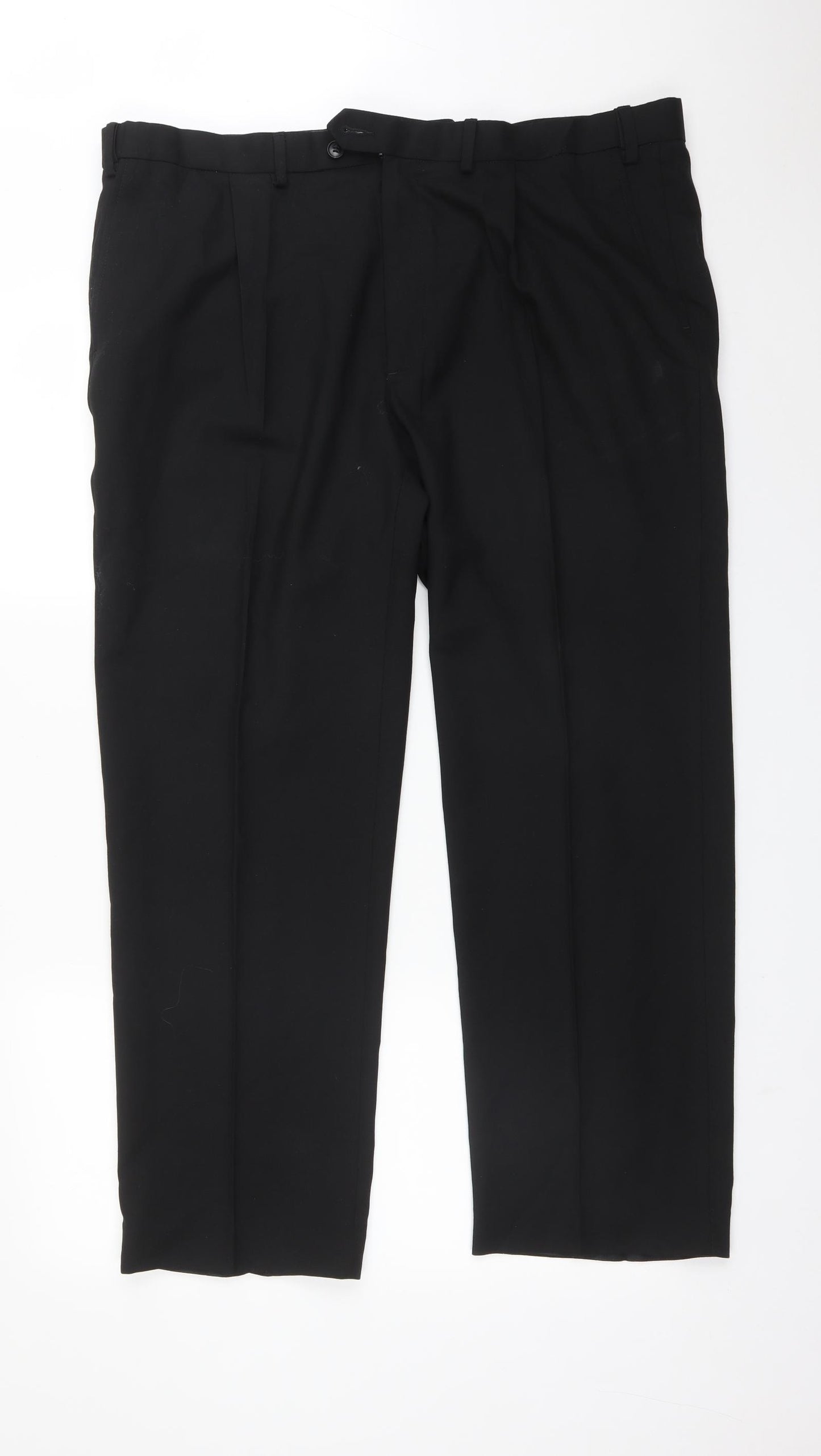 M&S Mens Black  Wool Dress Pants Trousers Size 40 L29 in Regular