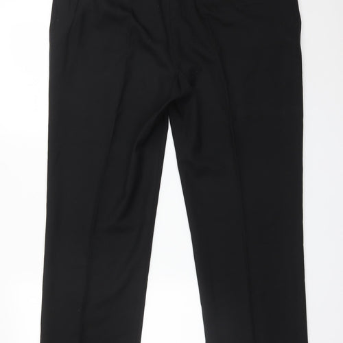 M&S Mens Black  Wool Dress Pants Trousers Size 40 L29 in Regular