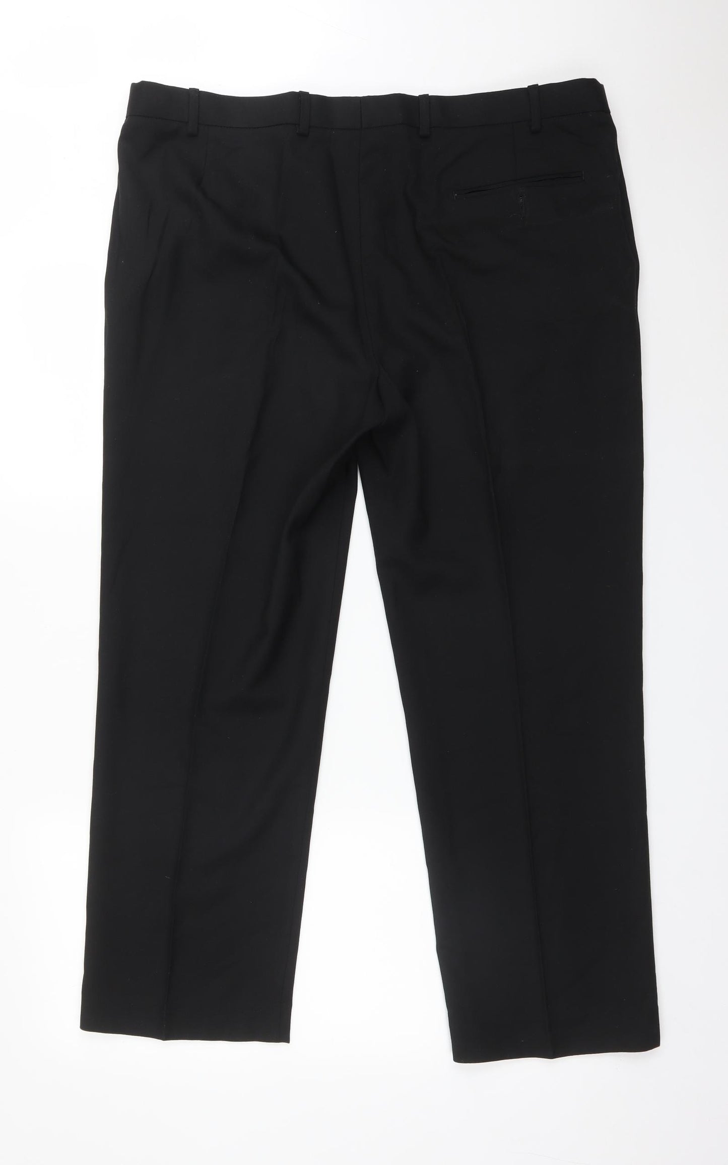 M&S Mens Black  Wool Dress Pants Trousers Size 40 L29 in Regular