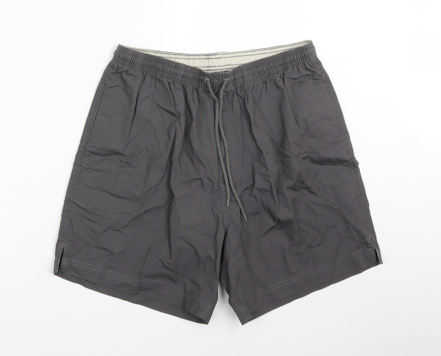 BHS Mens Grey  Cotton  Shorts Size M L6 in Regular