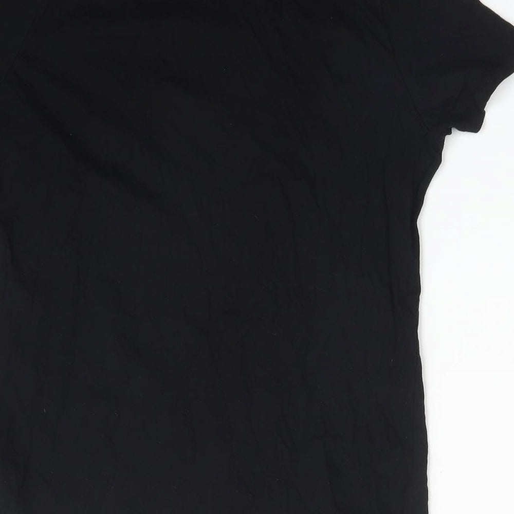 New Look Womens Black  Cotton Basic T-Shirt Size 10 Round Neck - LIBERRTE TOUJOURS