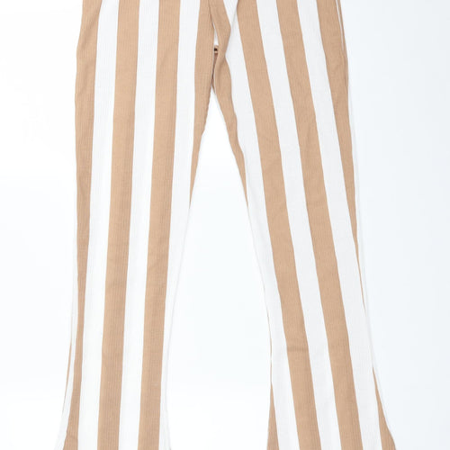 LASULA Womens Multicoloured Striped Polyester Trousers  Size 10 L33 in Regular
