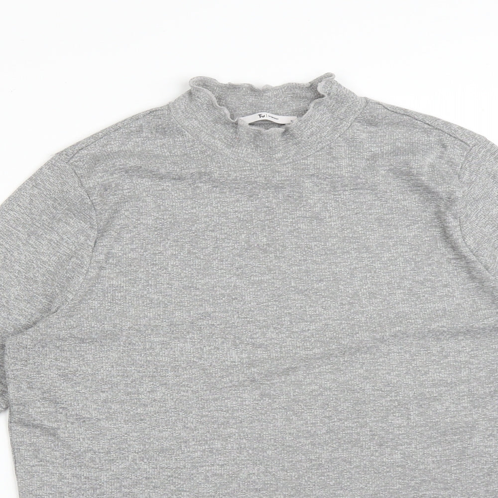 TU Womens Grey  Polyester Basic T-Shirt Size 18 High Neck