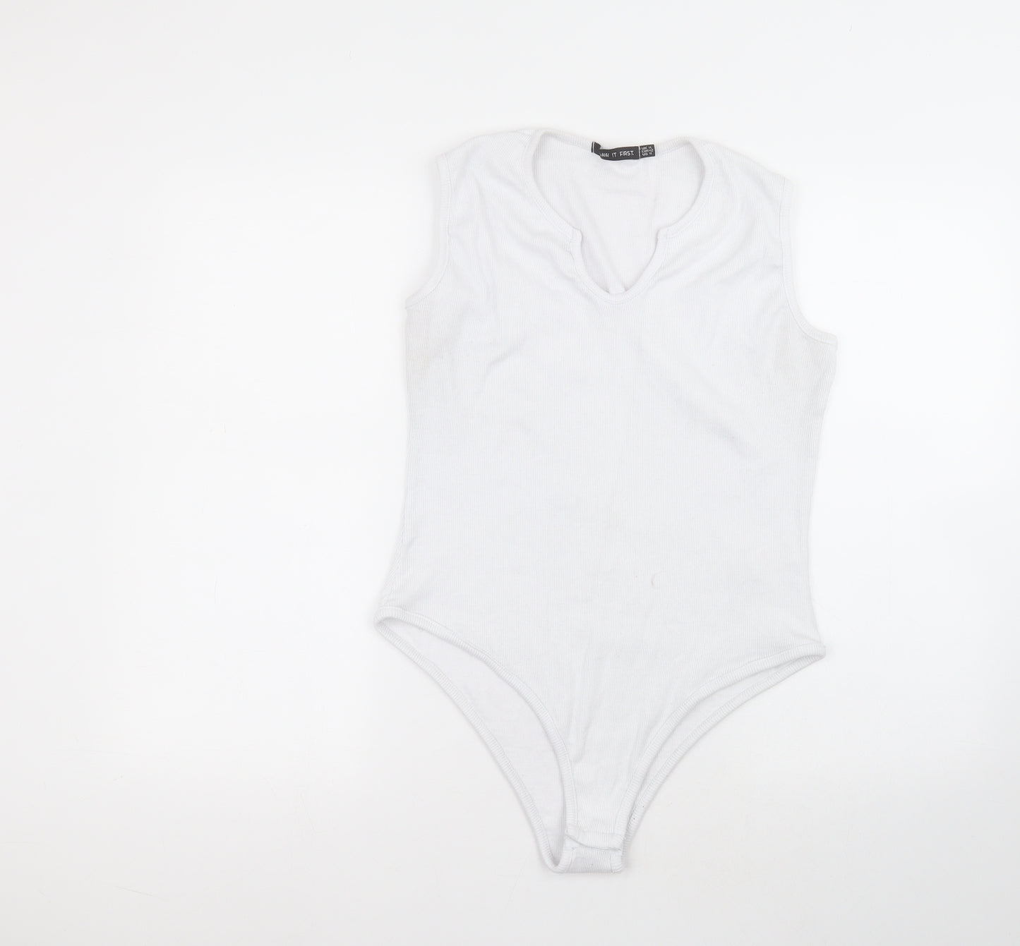 I SAW IT FIRST Womens White  Polyester Bodysuit One-Piece Size 14