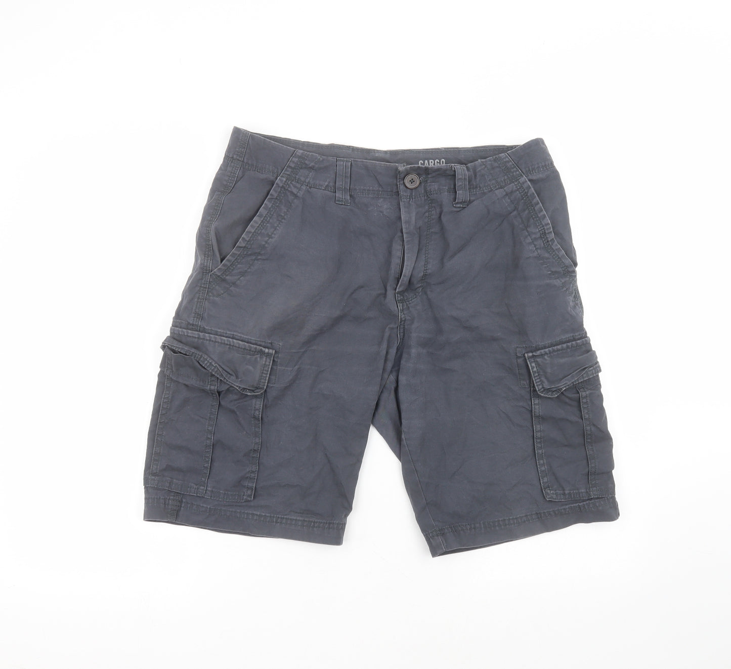 F&F Mens Blue  Cotton Cargo Shorts Size 34 in L9 in Regular