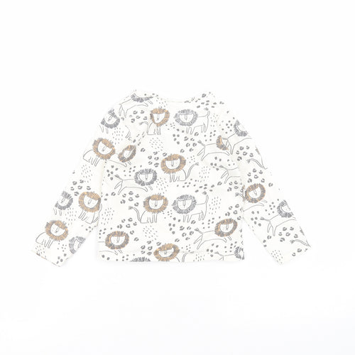 TU Boys White  Cotton Basic T-Shirt Size 12 Years Round Neck
