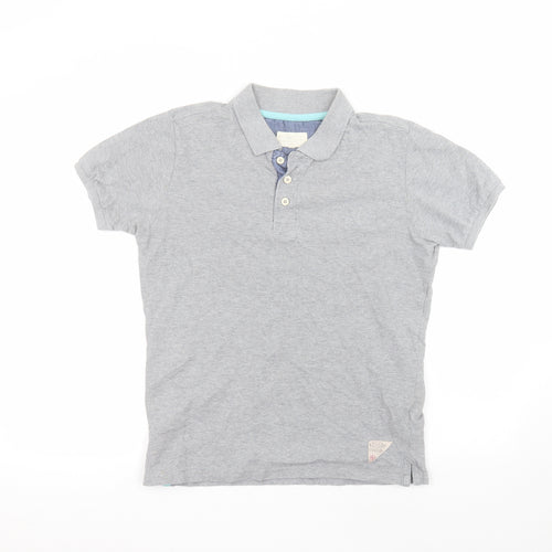 B.C.LDN Mens Grey  Cotton  Polo Size S Collared