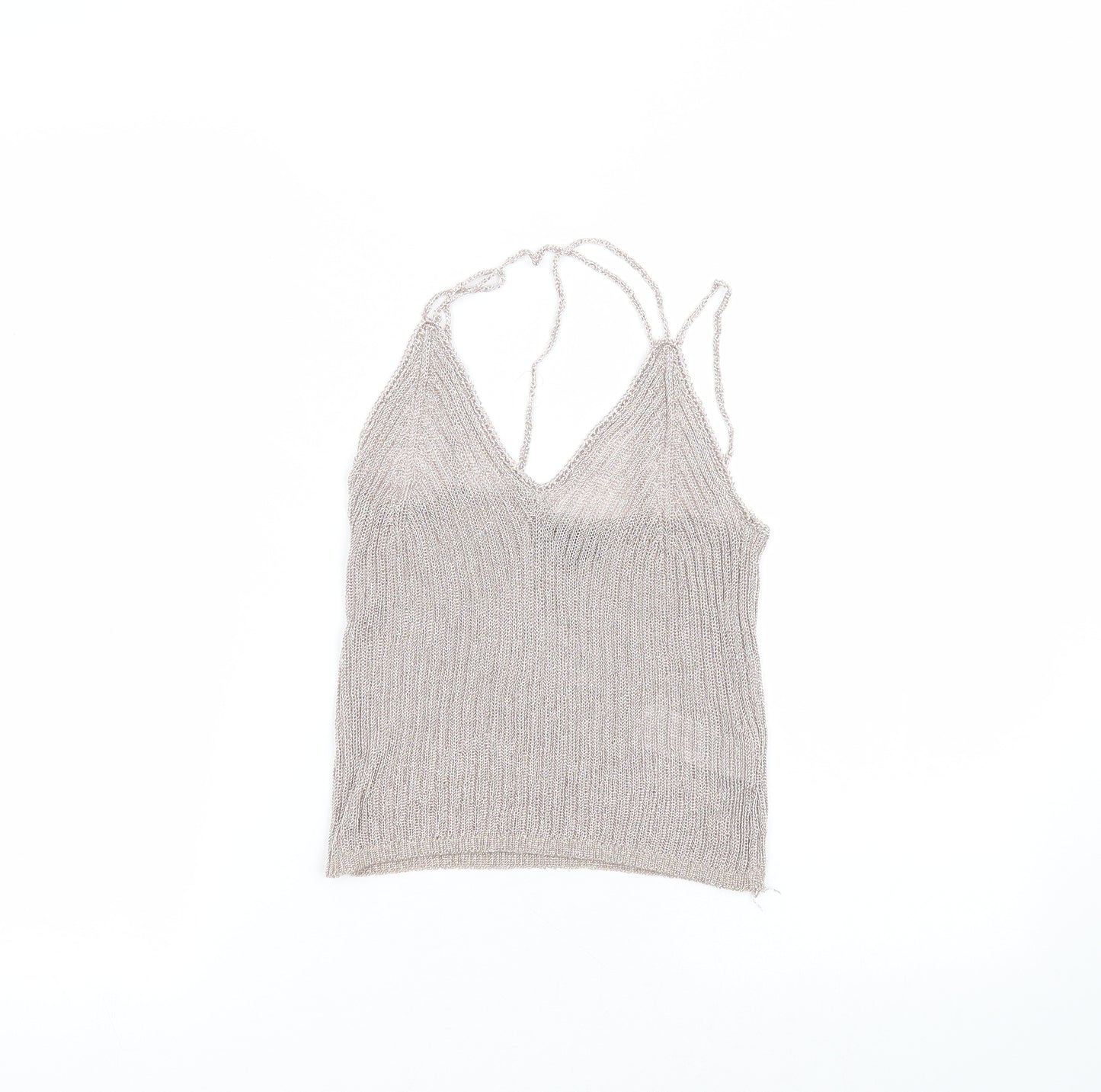 Topshop Womens Pink  Viscose Basic T-Shirt Size 6 V-Neck
