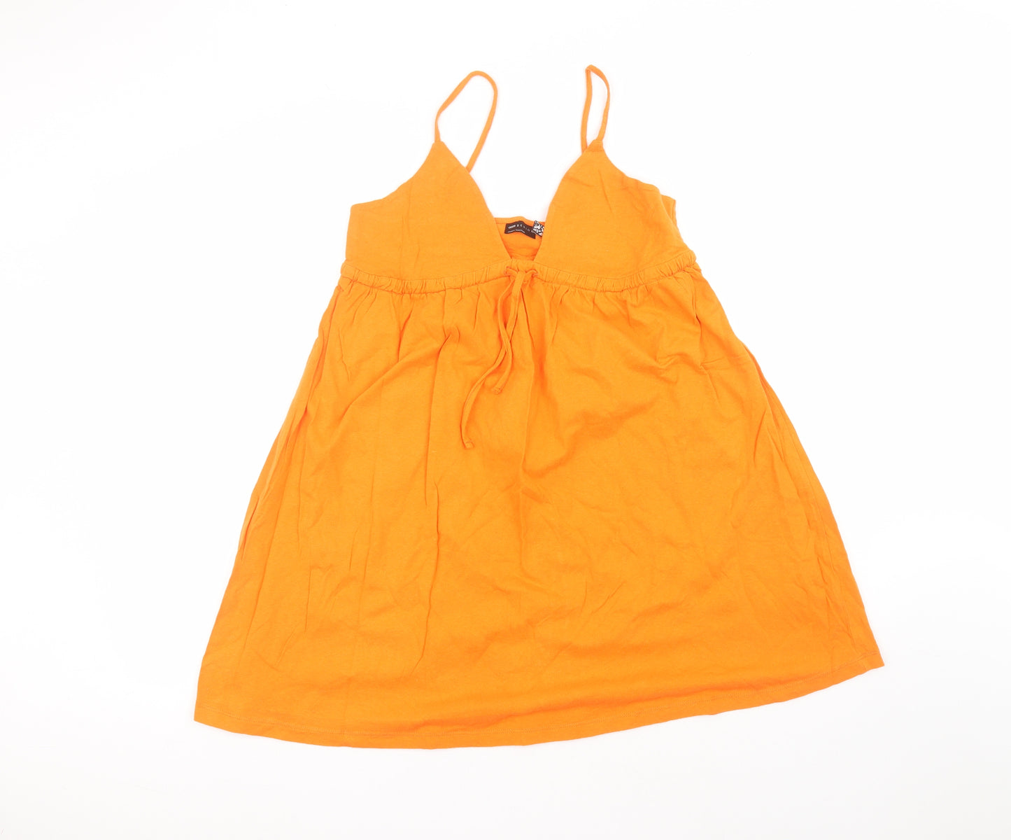 ASOS Womens Orange  Cotton A-Line  Size 10  V-Neck