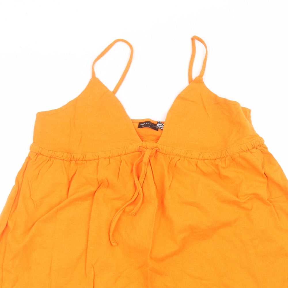 ASOS Womens Orange  Cotton A-Line  Size 10  V-Neck