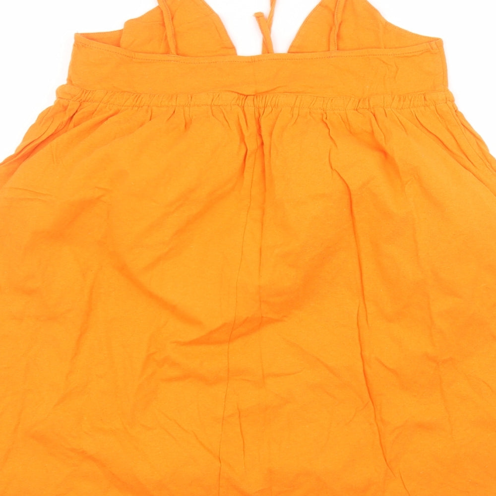 ASOS Womens Orange  Cotton A-Line  Size 10  V-Neck