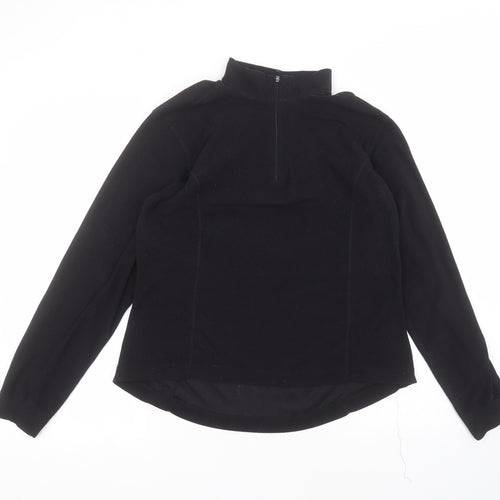 Cross Womens Black Round Neck  Polyester Pullover Jumper Size 18