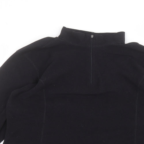 Cross Womens Black Round Neck  Polyester Pullover Jumper Size 18