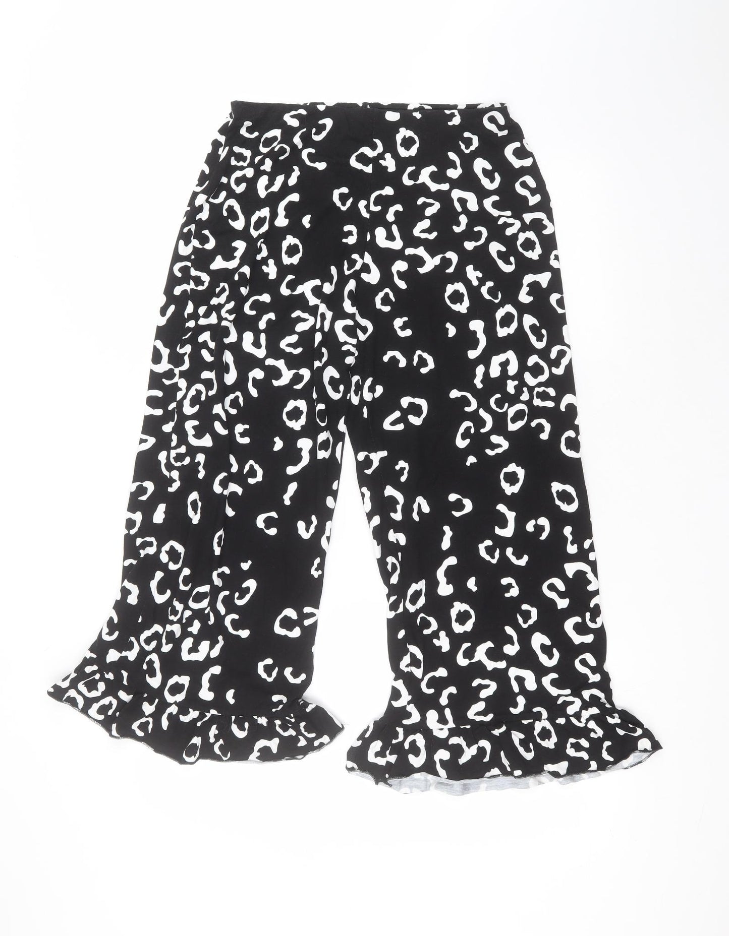 ASOS Womens Black  Viscose Cropped Trousers Size 12 L21 in Regular