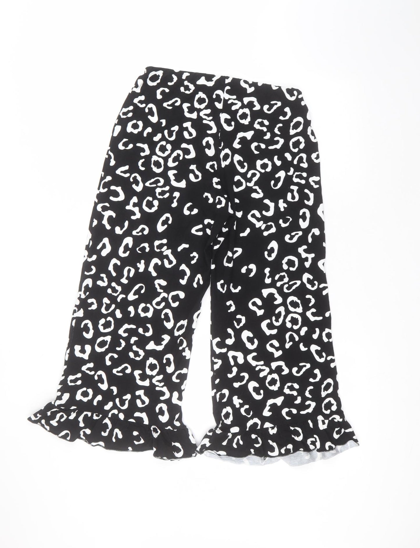 ASOS Womens Black  Viscose Cropped Trousers Size 12 L21 in Regular