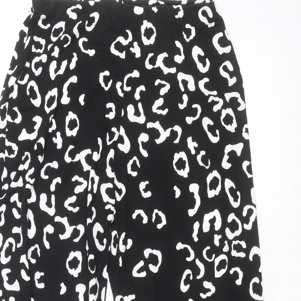 ASOS Womens Black  Viscose Cropped Trousers Size 12 L21 in Regular