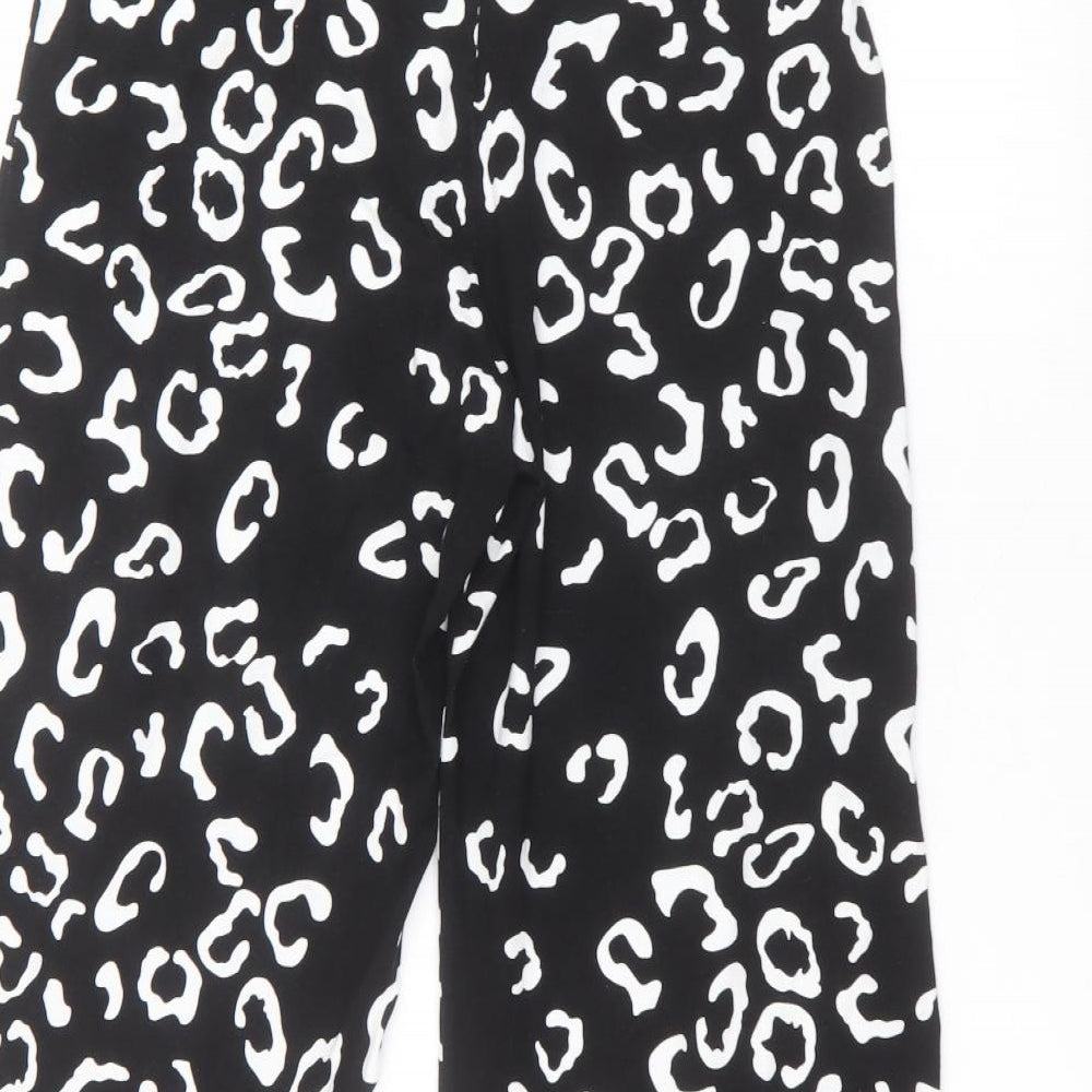 ASOS Womens Black  Viscose Cropped Trousers Size 12 L21 in Regular