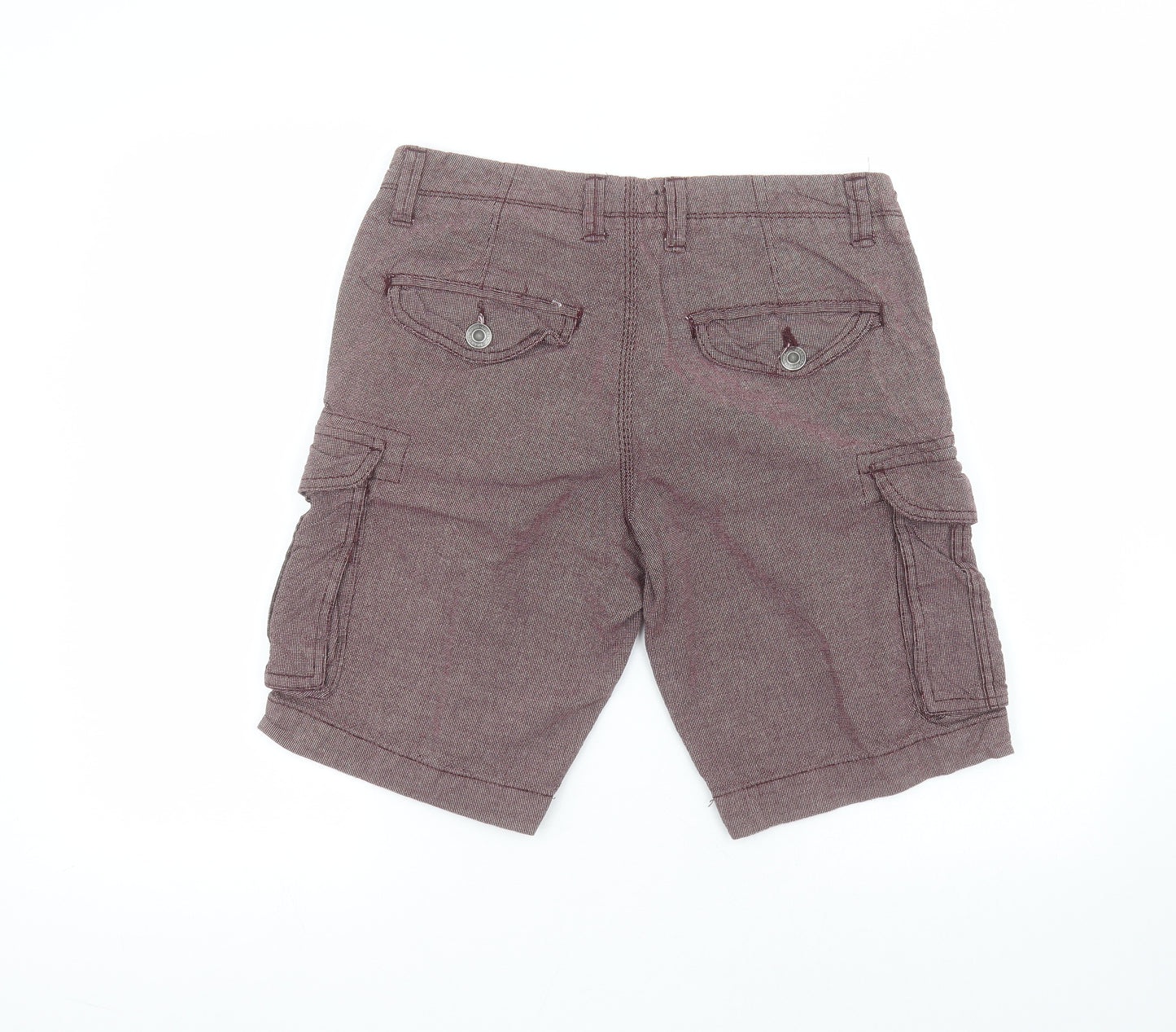 Peacocks Mens Red  Cotton Cargo Shorts Size 32 in L10 in Regular