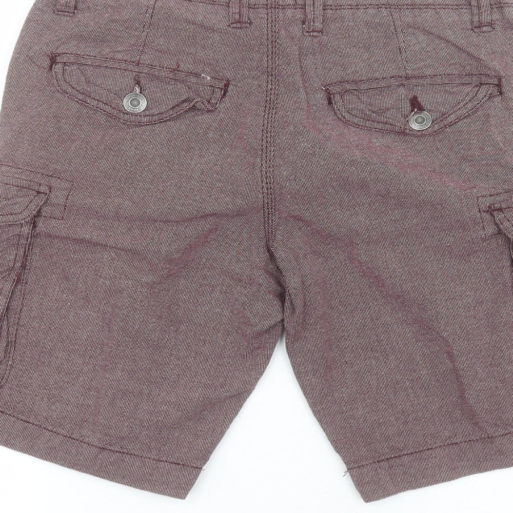 Peacocks Mens Red  Cotton Cargo Shorts Size 32 in L10 in Regular