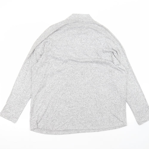 Select Womens Grey  Viscose Basic T-Shirt Size L Round Neck