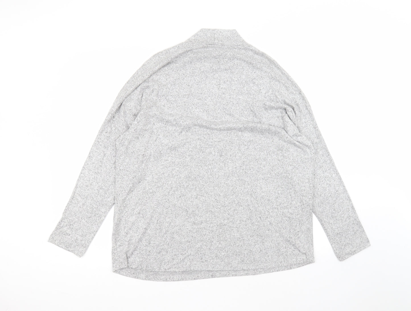 Select Womens Grey  Viscose Basic T-Shirt Size L Round Neck
