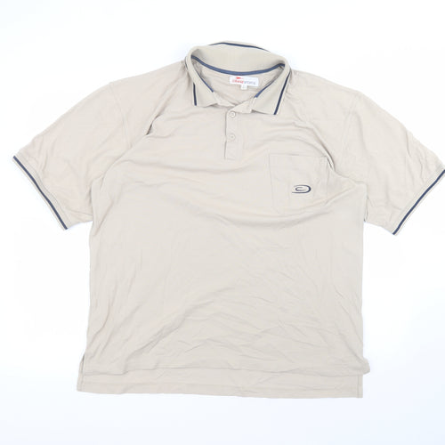 Crane Sports Mens Brown  Polyamide  Polo Size L Collared