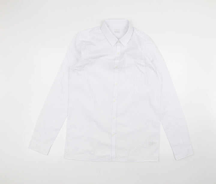NEXT Boys White  Polyester Basic Button-Up Size 16 Years Collared