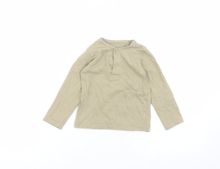 TU Baby Green Cotton Basic T-Shirt Size 12-18 Months Round Neck