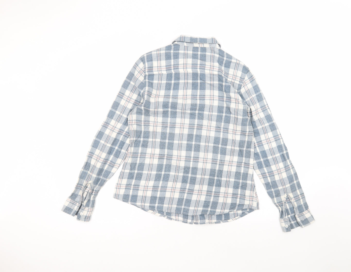 Dorothy Perkins Womens Blue  Cotton Basic Button-Up Size 12 Collared