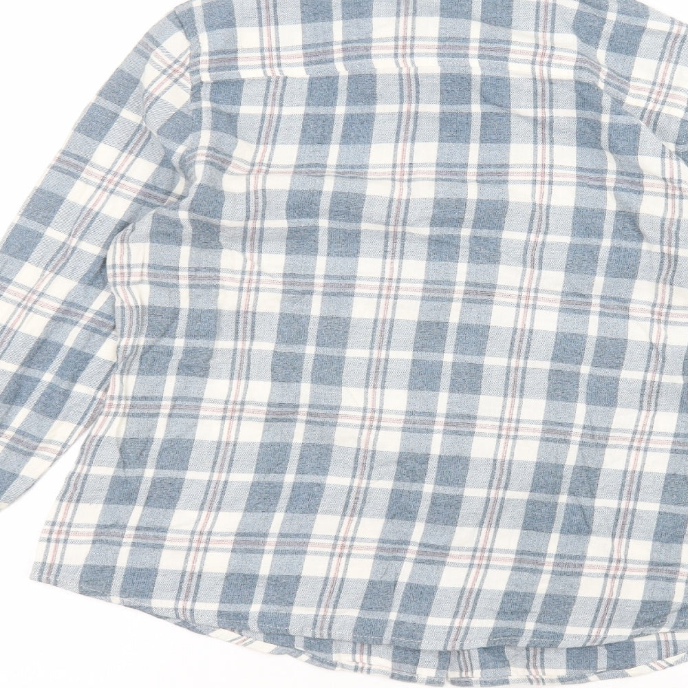 Dorothy Perkins Womens Blue  Cotton Basic Button-Up Size 12 Collared