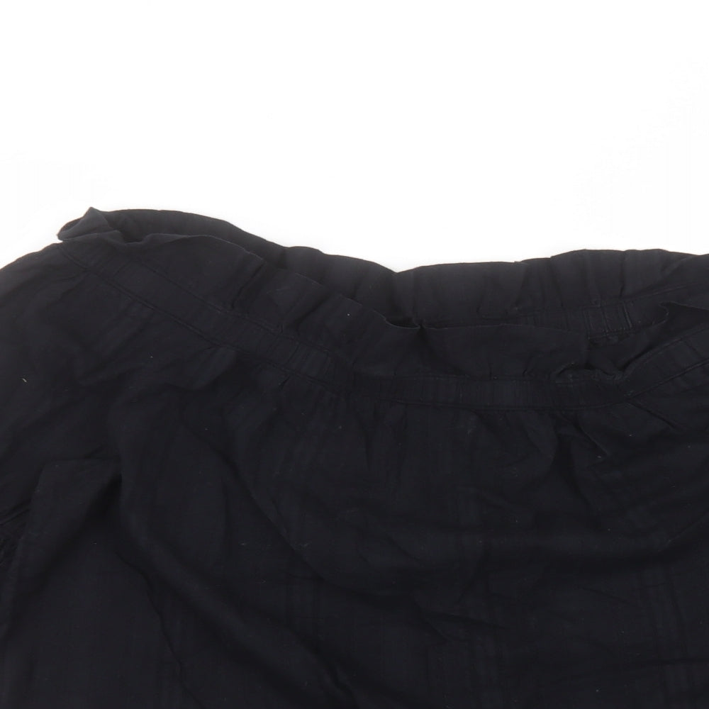 NEXT Womens Black  Cotton Basic T-Shirt Size 12 Round Neck