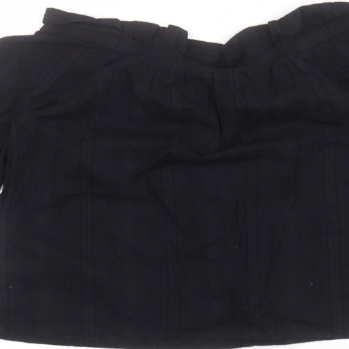 NEXT Womens Black  Cotton Basic T-Shirt Size 12 Round Neck