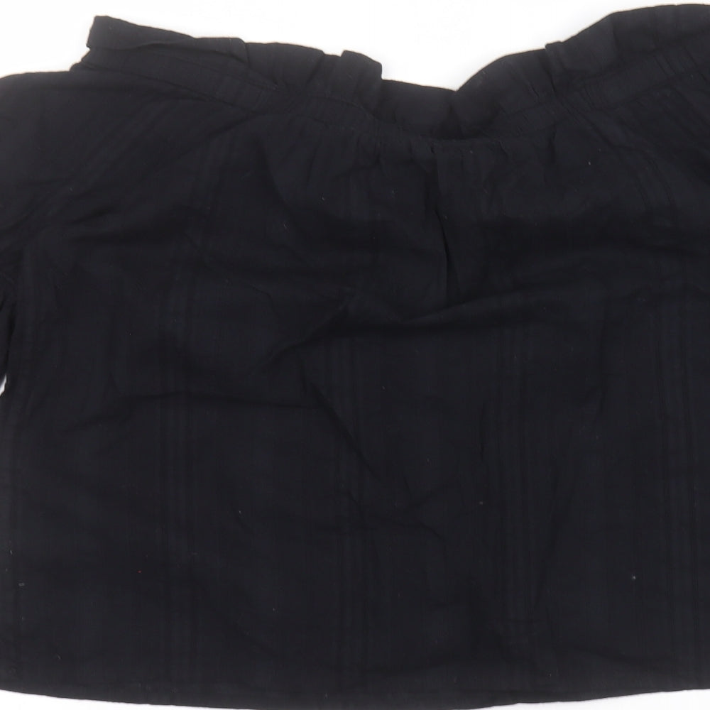 NEXT Womens Black  Cotton Basic T-Shirt Size 12 Round Neck