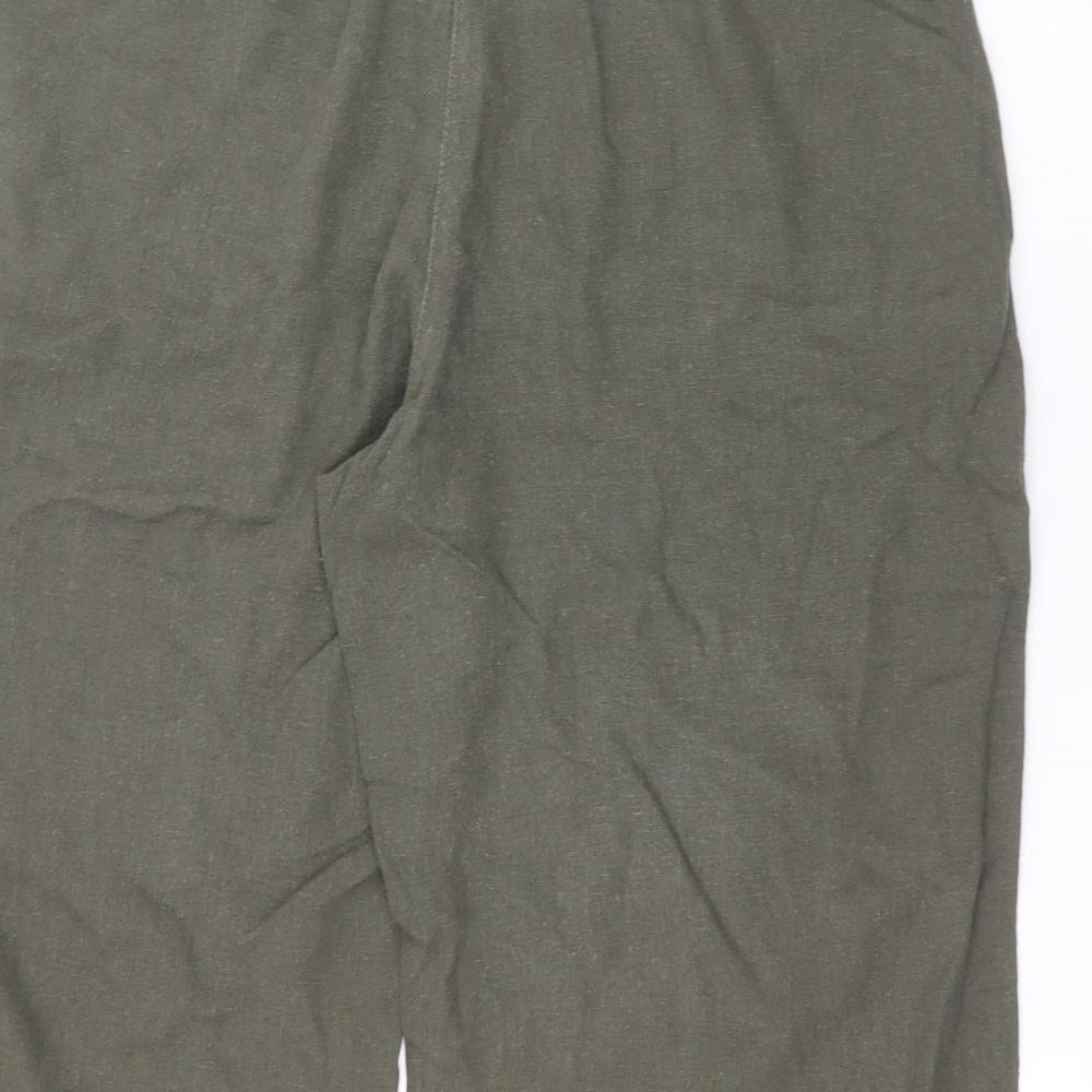 Marks and Spencer Womens Green  Linen Bermuda Shorts Size 18 L18 in Regular