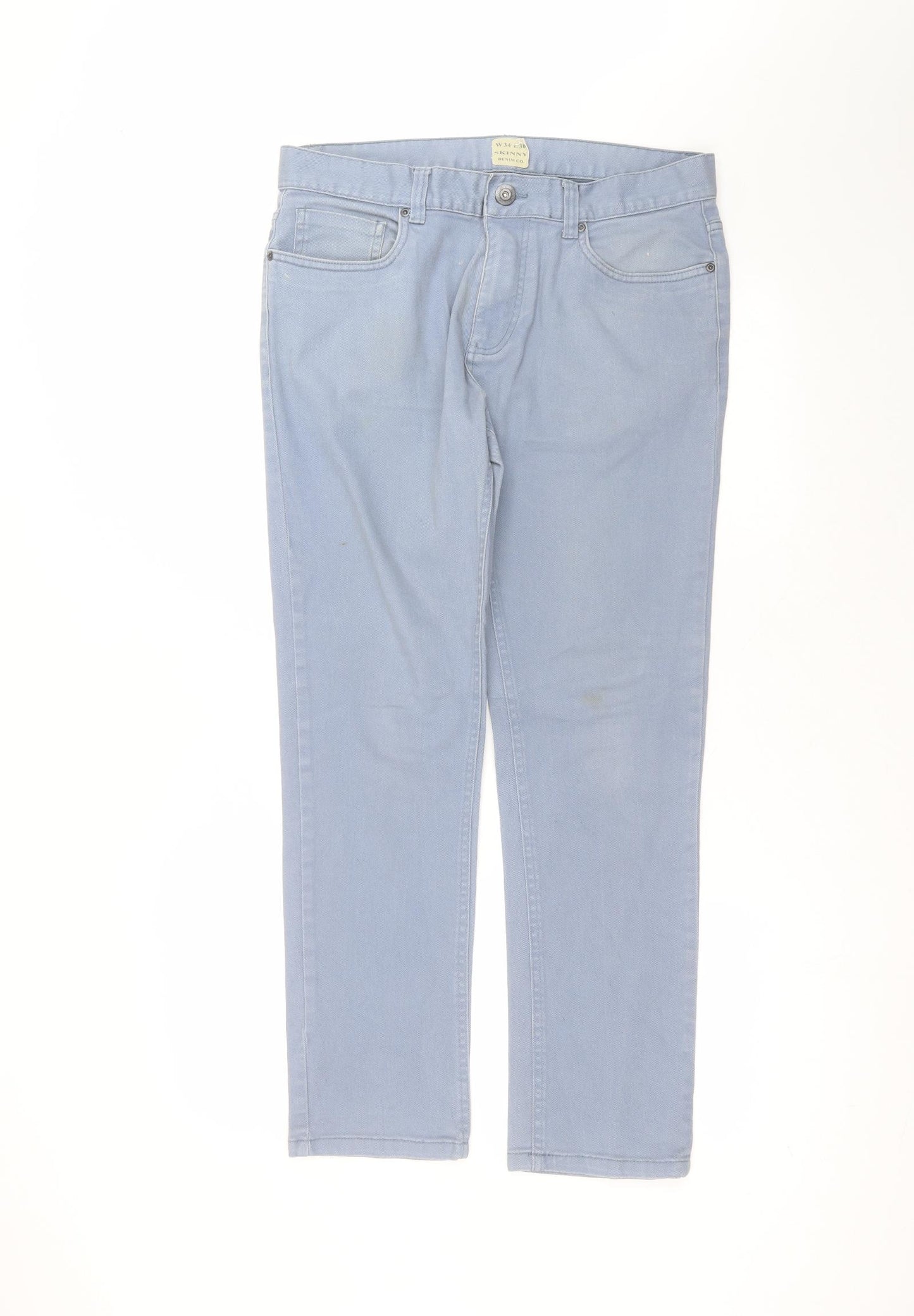 Denim & Co. Mens Blue  Cotton Straight Jeans Size 34 in L30 in Regular