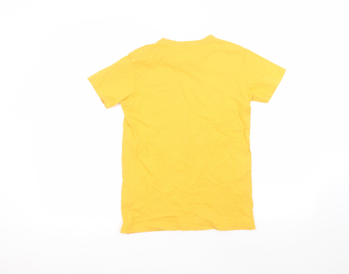 Urban outlaws Boys Yellow  Cotton Basic T-Shirt Size 11-12 Years Round Neck