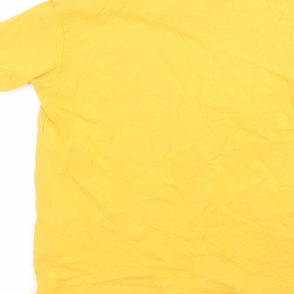 Urban outlaws Boys Yellow  Cotton Basic T-Shirt Size 11-12 Years Round Neck
