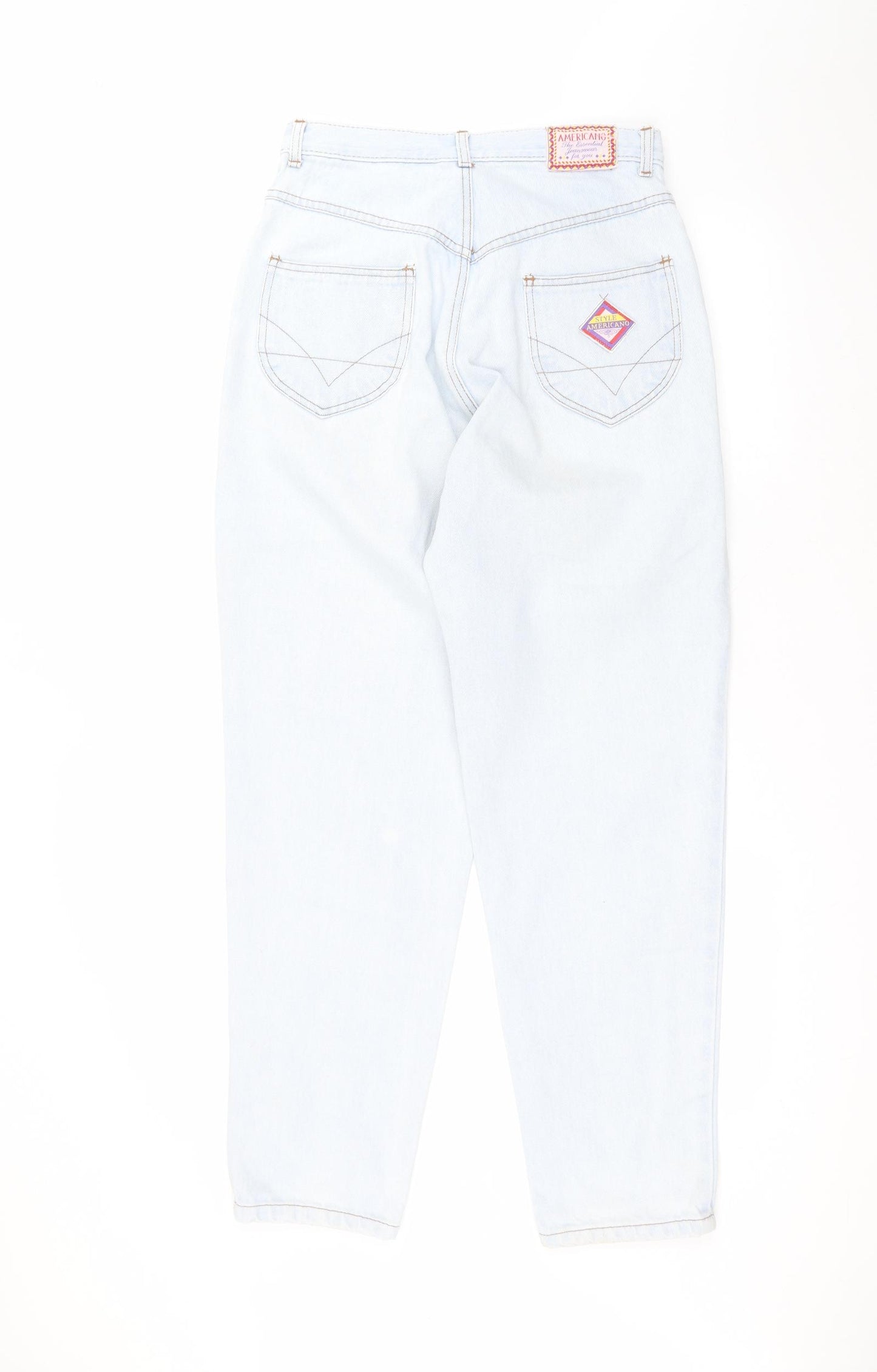 americano Womens Blue  Cotton Straight Jeans Size 14 L28 in Regular