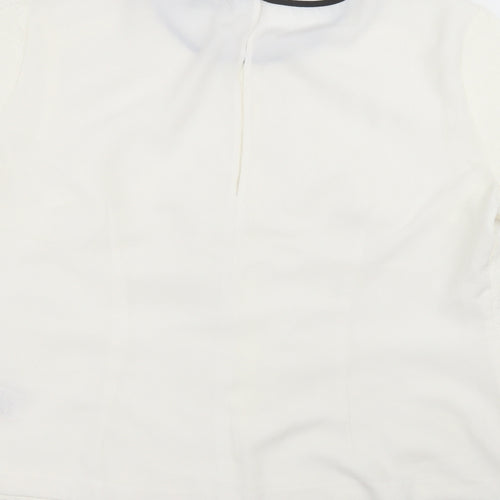 Oasis Womens White  Cotton Basic T-Shirt Size 16 Round Neck