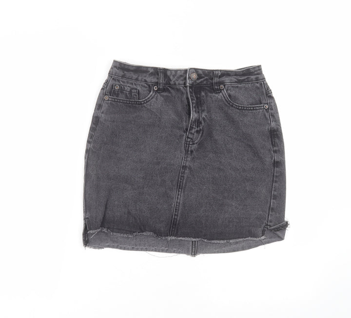 New Look Womens Black Cotton Mini Skirt Size 8