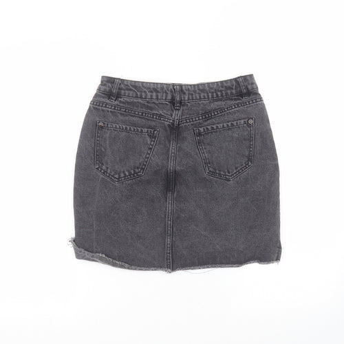 New Look Womens Black  Cotton Mini Skirt Size 8