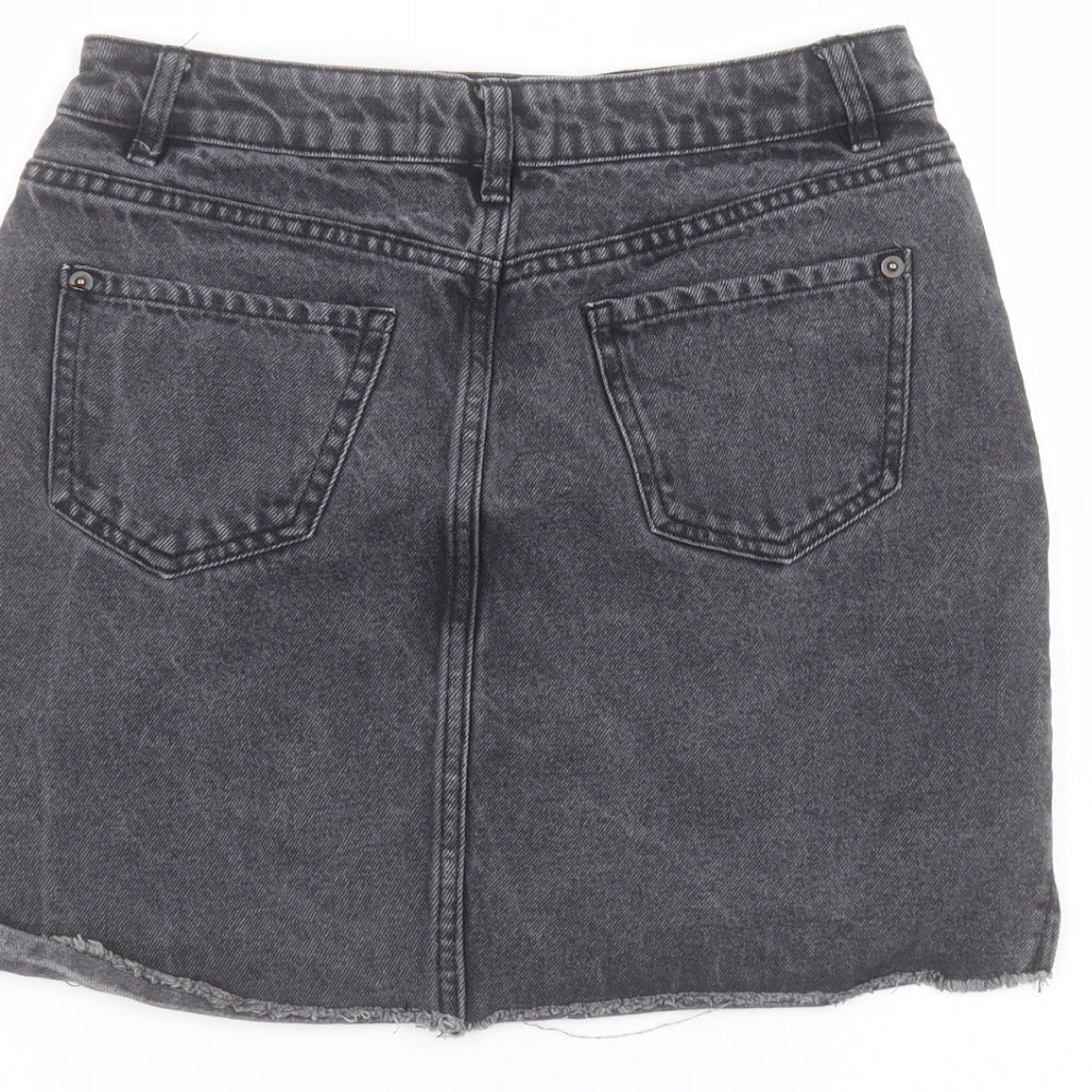 New Look Womens Black  Cotton Mini Skirt Size 8