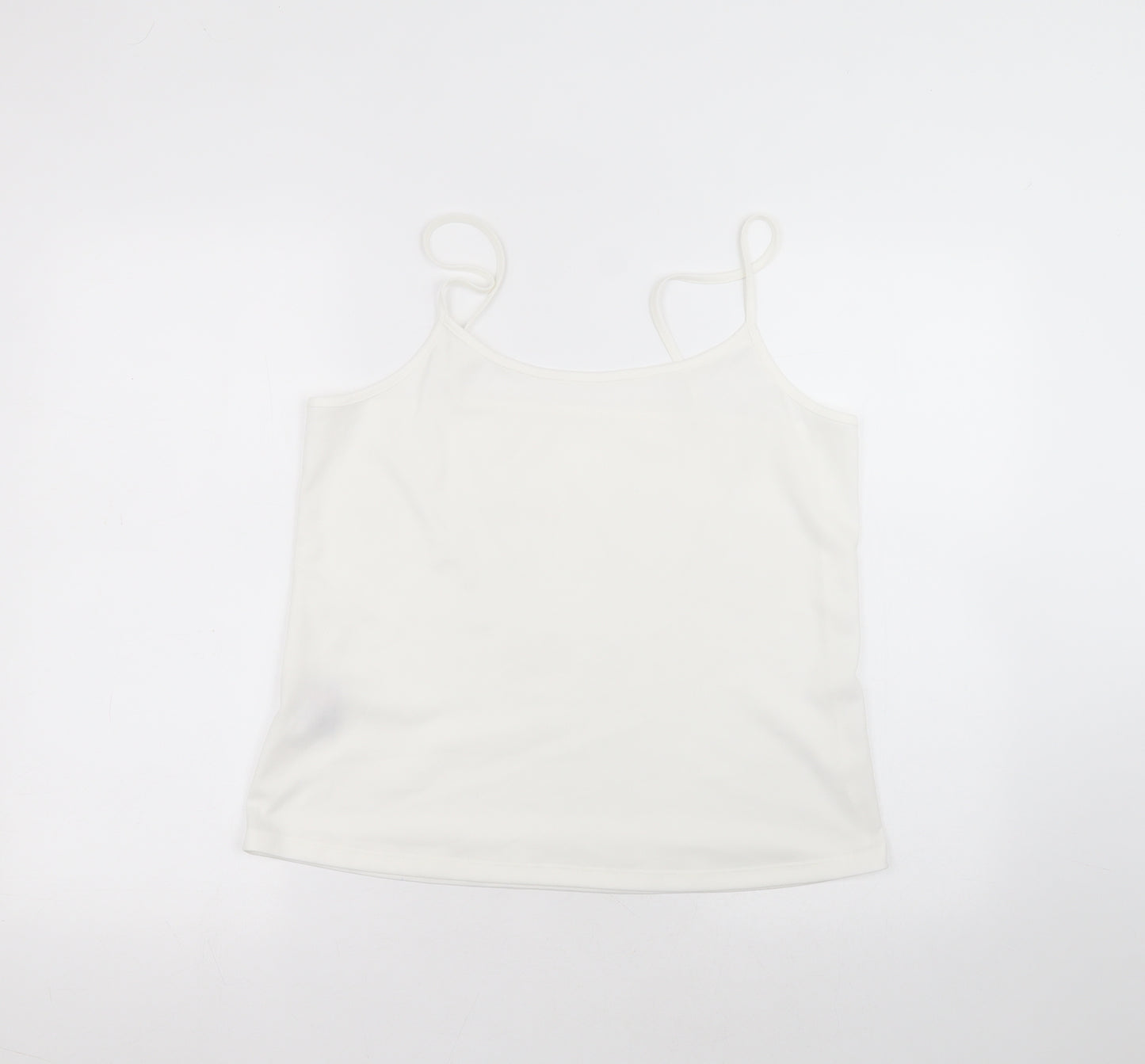 Matalan Womens White  Polyester Basic T-Shirt Size 16 Round Neck
