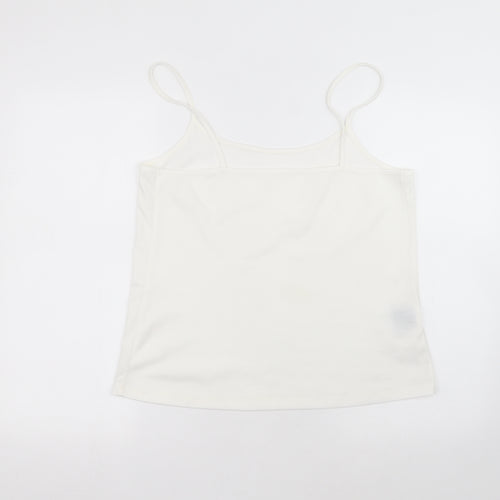 Matalan Womens White  Polyester Basic T-Shirt Size 16 Round Neck
