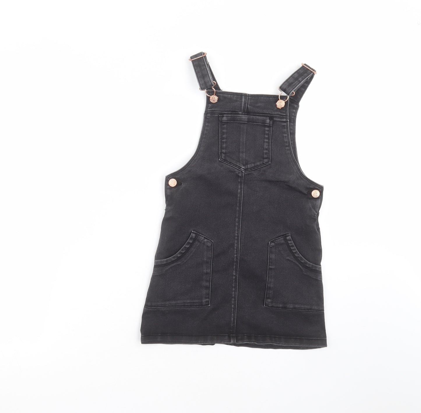 Nutmeg Girls Black  Cotton A-Line  Size 7-8 Years  Round Neck