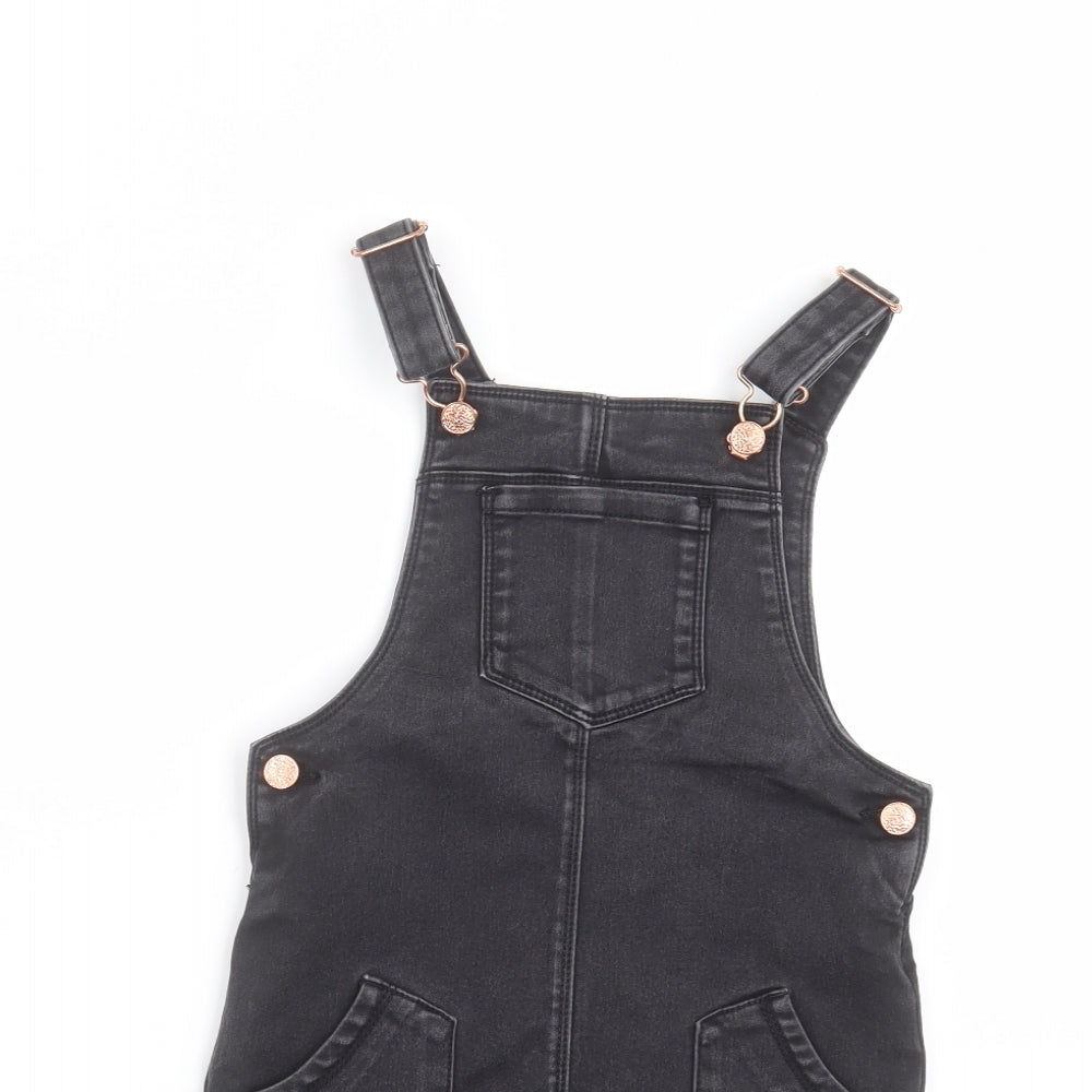 Nutmeg Girls Black  Cotton A-Line  Size 7-8 Years  Round Neck